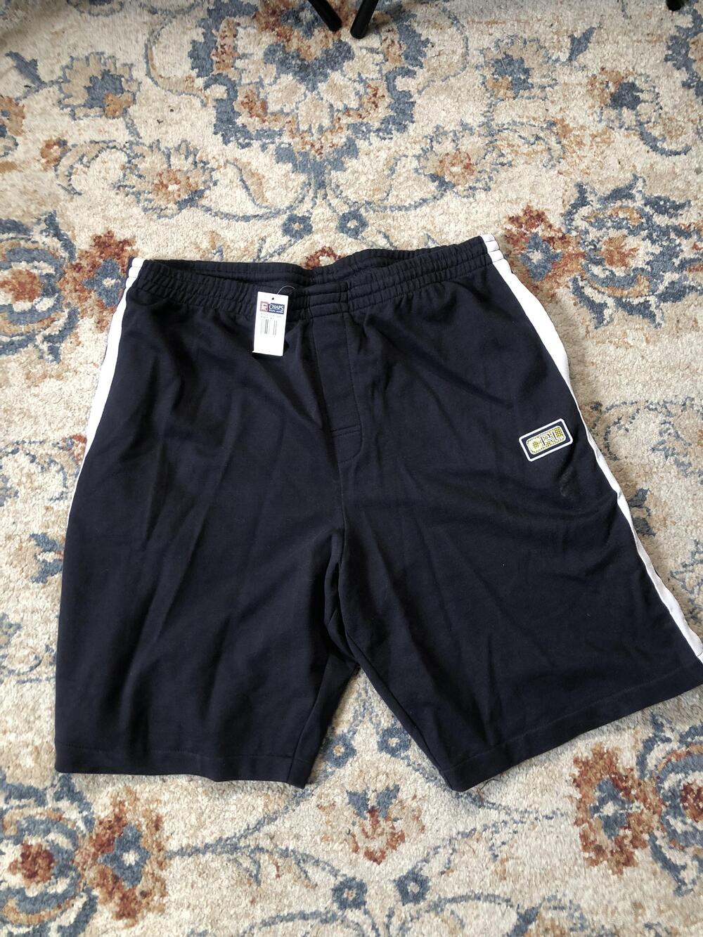 Chaps Ralph Lauren Shorts Mens Large Black White Athletic Logo CRL New Cotton
